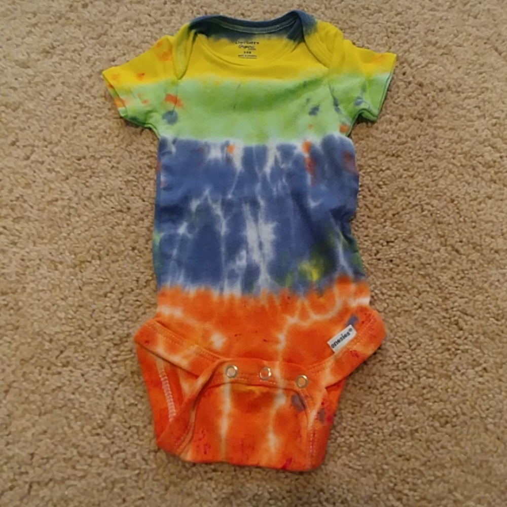 3 to 6 month tie-dye Gerber onesie